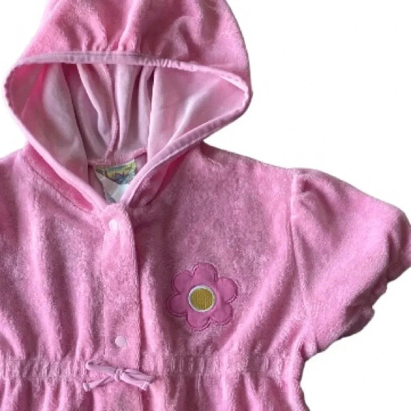 BUNZ KIDZ EUC GIRLS PINK SWIM WEAR BEACH COVERUP SWIM BATHING SUIT SUMMER SIZE 6 - Picture 2 of 5